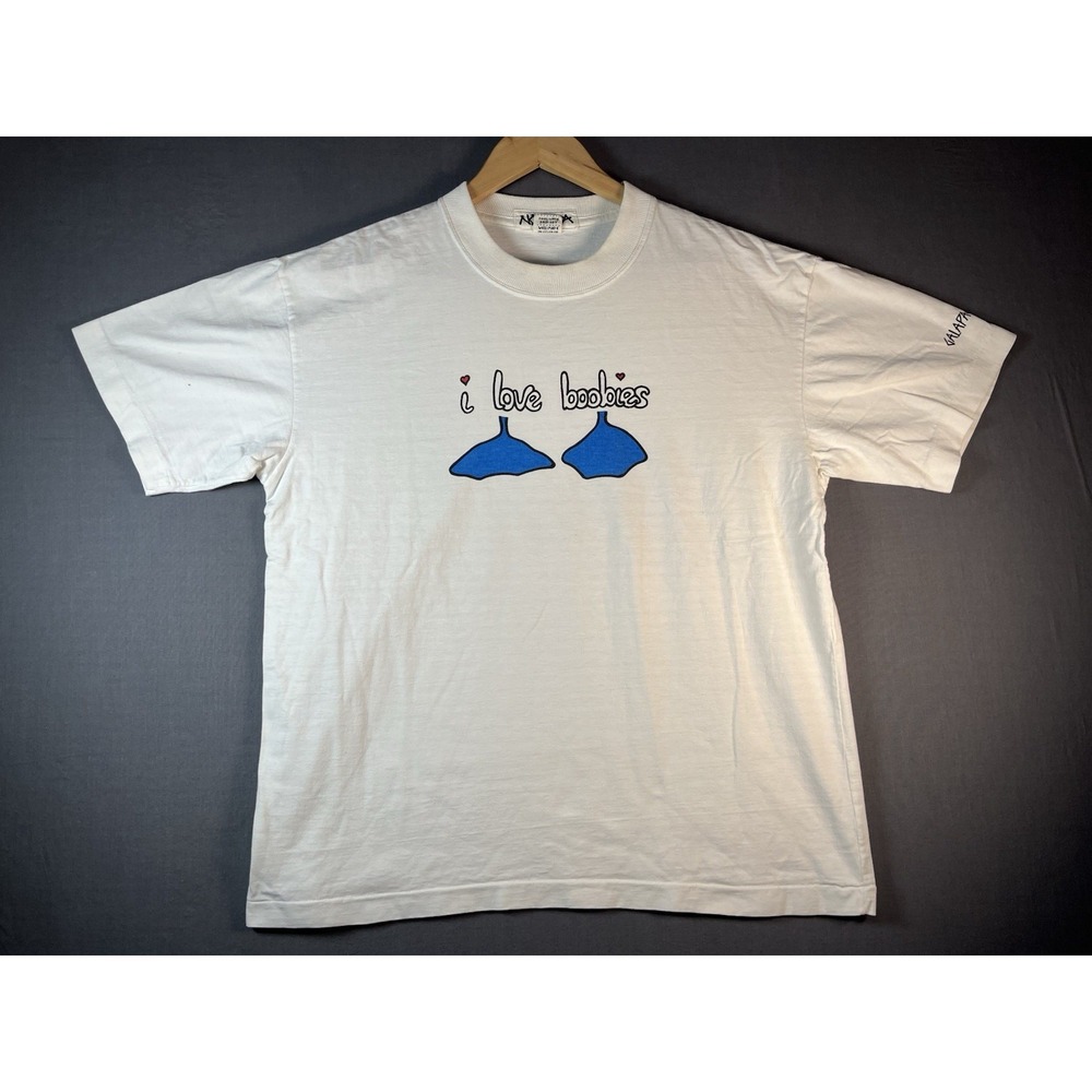 Vintage Single Stitch "I Love Boobies"  Funny Blue-footed Boobie T-Shirt XL